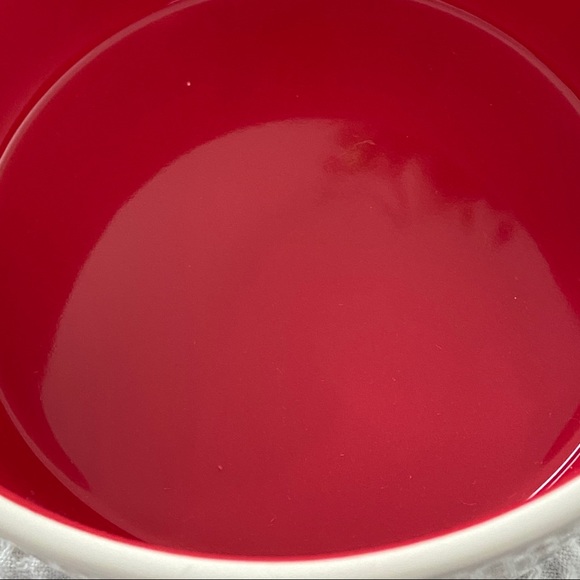 RAE DUNN ‘SANTA PAWS’ Pet Bowl. NWOT. 
Cream with Black LL, Red inside. - Picture 5 of 8